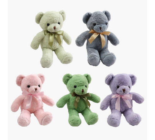М`яка іграшка M 18522 (150) "Ведмедик", висота 35 см, пластикові очі, бантик, ВИДАЄТЬСЯ ТІЛЬКИ МІКС ВИДІВ