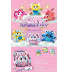 М`яка іграшка 933-56 E (18/2) “Cute Magical Pet”, 6 видів, світло, 3 мелодії, функція запису голосу, двосторонні паєтки, у коробці