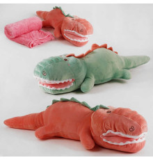 М’яка іграшка М 13946 (50) "Динозаврик", 2 кольори, розмір ковдри 178х100см, висота іграшки 15см