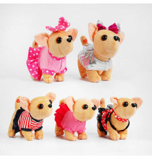 М`яка іграшка М 14756 (100) 5 видів, цуценя-дівчинка, музичний чіп, висота 20 см ВИДАЄТЬСЯ ТІЛЬКИ МІКС ВИДІВ