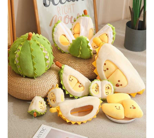 М`яка іграшка M 18622 (100) “Дуріан”, висота 20см, на липучках, 4 часточки, плоди виймаються