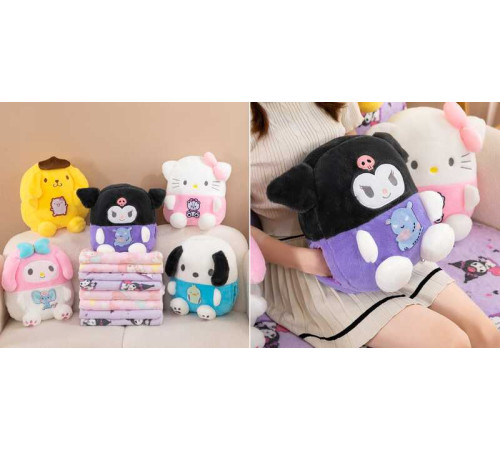 М`яка іграшка M 18373 (50) розмір: 30х22х33 см, герой, муфта, плед, ВИДАЄТЬСЯ ТІЛЬКИ МІКС ВИДІВ