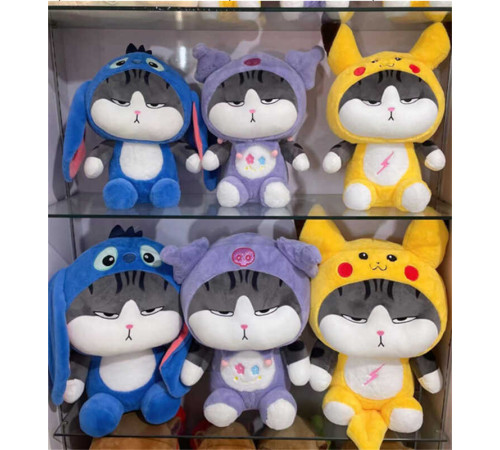 М`яка іграшка M 18798 (90) "Котик", висота 37 см, сидяча, кумедний вираз обличчя, ВИДАЄТЬСЯ ТІЛЬКИ МІКС ВИДІВ