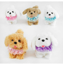 М`яка іграшка C 61331 (144) 5 видів, ВИДАЄТЬСЯ ТІЛЬКИ МІКС ВИДІВ, "Собачка", 15 см, ходить, гавкає, виляє хвостиком, у пакеті