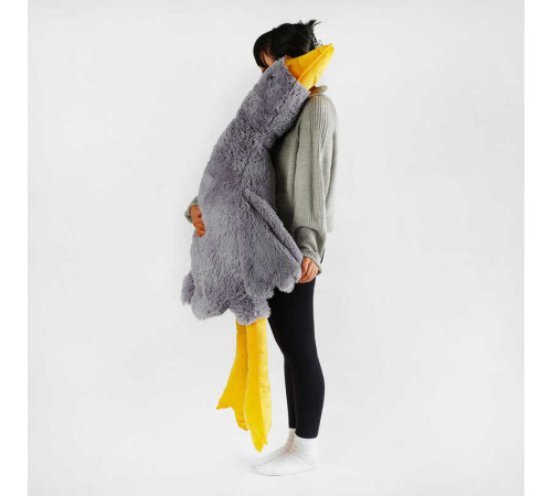 гр М`яка іграшка "Гусак-обіймак" 43873 (20) висота 160 см, колір сірий, наповнювач холофайбер