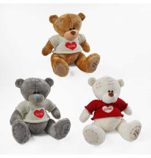 М`яка іграшка M 17964 (100) 3 види, “Ведмедик”, висота 28 см, синтепоновий наповнювач, ВИДАЄТЬСЯ МІКС ВИДІВ