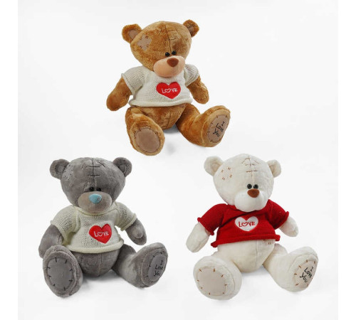 М`яка іграшка M 17964 (100) 3 види, “Ведмедик”, висота 28 см, синтепоновий наповнювач, ВИДАЄТЬСЯ МІКС ВИДІВ