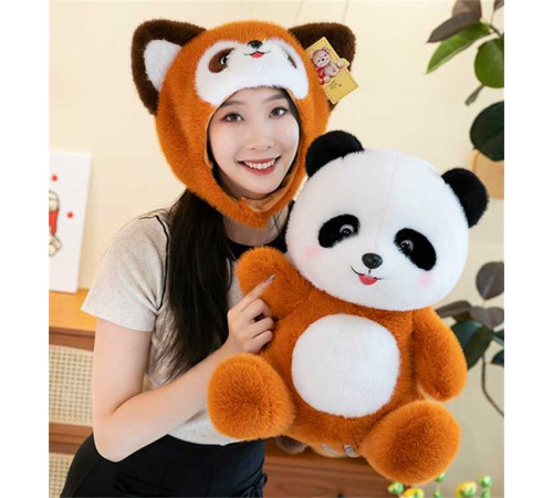 М`яка іграшка M 18554 (60) "Панда", знімний капюшон, висота в сидячому положені: 38 см, в пакеті