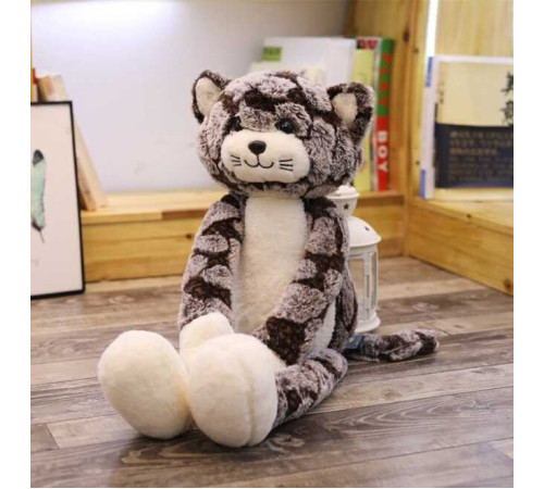 М`яка іграшка M 18803 (90) "Котик", сидяча, загальна довжина 62 см, висота в сидячому положенні 34 см, пластикові очі