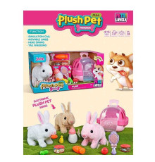 Улюбленець MC 1065 (16) "Кролик", ходить, звукові ефекти, рухає вушками, на батарейках, переноска, гребінець, пляшечка, продукти, в коробці