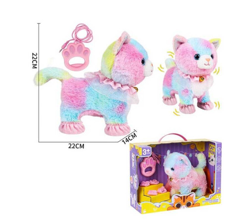 Улюбленець 933-133 E (12/2) “Кіт”, ходить, звуки, аксесуари, на повідці, рухає хвостиком, сенсорні ділянки, реагує на плескіт у долоні, на батарейках, в коробці