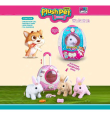 Улюбленець MC 1086 (30) "Кролик", ходить, звуки, на батарейках, рухає вушками, аксесуари, наліпки, повідець, у валізі