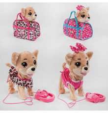 Собачка в сумці С 45309 (48) 2 види, на батарейках, ходить, виляє хвостиком, 3 пісні українською мовою, у пакеті