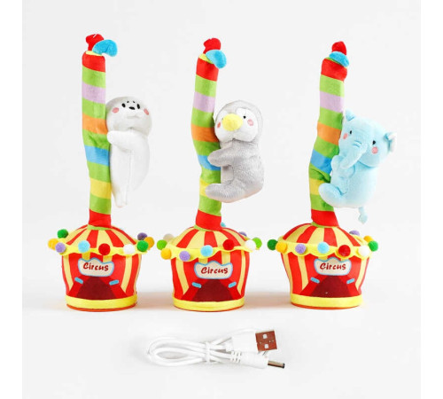 Інтерактивна іграшка М 49105 (100) 3 види, звук, пісні англійською мовою, функція запису голосу, танцює, h-32 см, акумулятор, USB, в пакеті, МІКС ВИДІВ