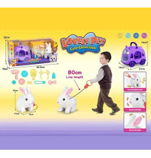 Улюбленець 927-3 (16/2) "Кролик", переноска, ходить, пищить, на повідці, аксесуари, в коробці