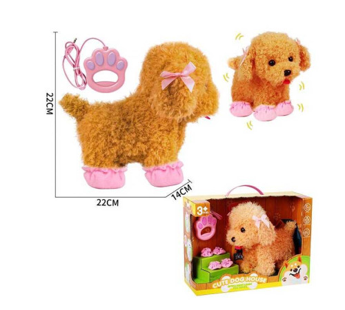 Улюбленець 933-123 E (12/2) “Песик”, ходить, звуки, аксесуари, на повідці, рухає хвостиком, сенсорні ділянки, реагує на плескіт у долоні, на батарейках, в коробці