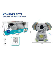Інтерактивна іграшка 853-4 (48) “Коала”, висота: 29 см, нічник, сплюшка, підсвічується, музика, дихає, на батарейках, для сну, в коробці