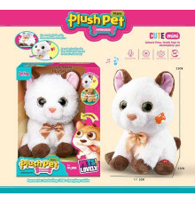 М'яка інтерактивна іграшка MC 1091 (24) “Котик”, окастик, музика, рухається, повторюшка, магнітний крабик, USB-кабель, вбудований акумулятор 3.7V, в коробці