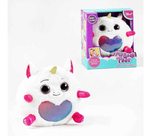 Інтерактивна іграшка 1929-2 (24) "Єдиноріжка", підсвічування, мелодії, повторюшка, м'який, в коробці