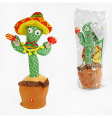 Інтерактивна іграшка M 49115 (100) “Кактус”, українські та англійські пісні, функція запису та повтору голосу, USB (акум.), підсвічується, танцює, у пакеті