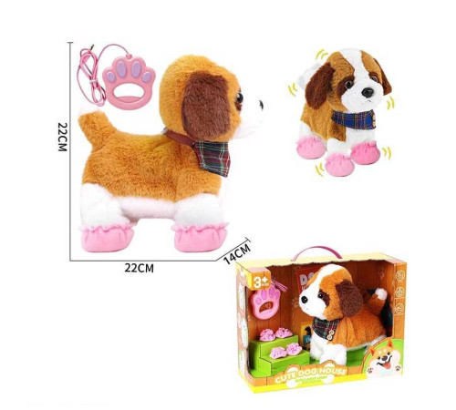 Улюбленець 933-125 E (12/2) “Песик”, ходить, звуки, аксесуари, на повідці, рухає хвостиком, сенсорні ділянки, реагує на плескіт у долоні, на батарейках, в коробці