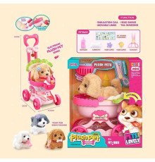 Улюбленець MC 1082 (18) "Собачка", інтерактивна іграшка, візочок, песик гавкає, ходить, рухає хвостом, пискавка, аксесуари, в коробці