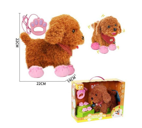 Улюбленець 933-126 E (12/2) “Песик”, ходить, звуки, аксесуари, на повідці, рухає хвостиком, сенсорні ділянки, реагує на плескіт у долоні, на батарейках, в коробці