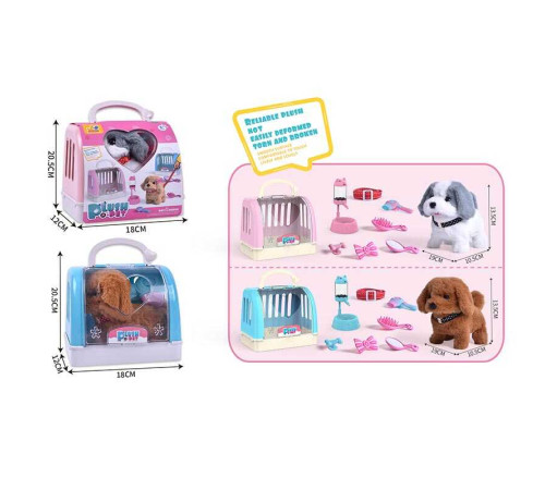 Улюбленець 810-104 (72/2) 2 види, “Собачка”, ходить, звуки, переноска, аксесуари, люстерко, повідець, на батарейках, у боксі