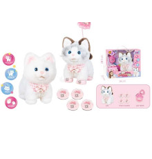 Улюбленець 933-87 E (8/2) "Кошеня", ходить, нявкає, скиглить, повідець-пульт керування, на батарейках, висота 23 см, в коробці