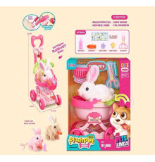 Улюбленець MC 1083 (18) інтерактивна іграшка, візочок, кролик рухається, звук, пискавка, аксесуари, в коробці