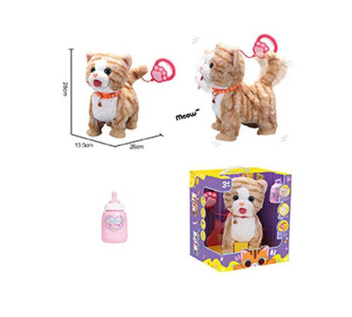 Улюбленець 933-159 E (12/2) “Кіт”, ходить, облизує, пісні англ. мовою, сенсорні ділянки, запис та відтворення голосу, аксесуари, на повідці, в коробці