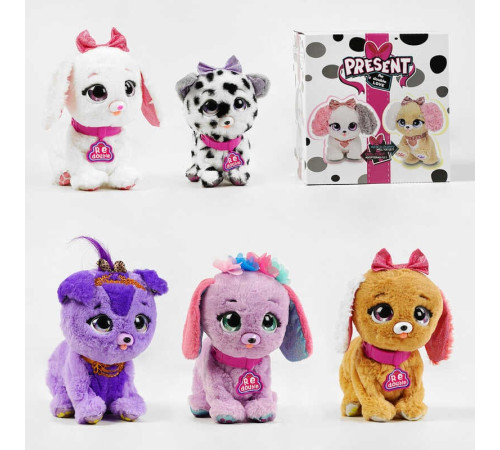 Інтерактивна іграшка M 15317 (48) 5 видів, гавкає, реагує на дотик, сідає, лягає, піднімає лапки, ВИДАЄТЬСЯ ТІЛЬКИ МІКС ВИДІВ