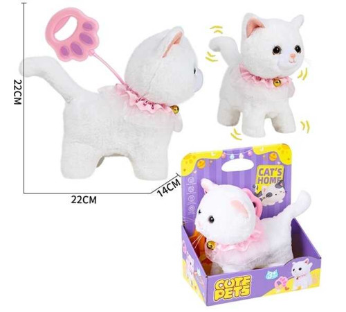 Улюбленець 933-130 E (24/2) “Кошеня”, ходить, нявкає, рухає хвостиком, на батарейках, повідець-пульт керування, в коробці