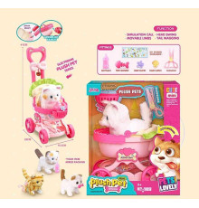 Улюбленець MC 1084 (18) "Кошеня", інтерактивна іграшка, візочок, кошеня нявчить, ходить, рухає хвостом, пискавка, аксесуари, в коробці