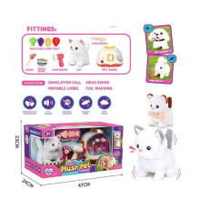 Улюбленець 070-1 C (8) “Котик” на батарейках, звук, рух лапками, головою і хвостиком, переноска, мисочка, фен, гребінець, в коробці