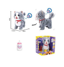 Улюбленець 933-160 E (12/2) “Кіт”, ходить, облизує, пісні англ. мовою, сенсорні ділянки, запис та відтворення голосу, аксесуари, на повідці, в коробці