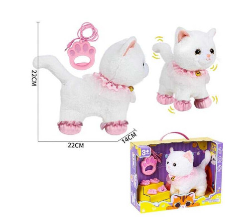 Улюбленець 933-132 E (12/2) “Кіт”, ходить, звуки, аксесуари, на повідці, рухає хвостиком, сенсорні ділянки, реагує на плескіт у долоні, на батарейках, в коробці