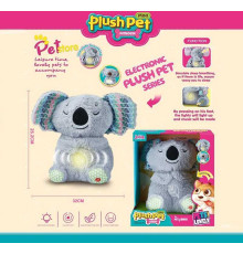 Інтерактивна іграшка MC 1111 (18) “Коала”, висота 25 см, підсвічування, сплюшка, мелодія, дихає, на батарейках, для сну, в коробці