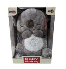 Інтерактивна іграшка 033-9 (18) “Коала”, висота 25 см, підсвічування, сплюшка, звуки, мелодія, дихає, на батарейках, для сну, в коробці