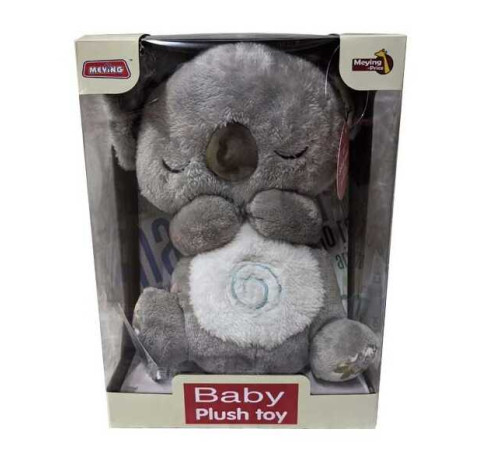 Інтерактивна іграшка 033-9 (18) “Коала”, висота 25 см, підсвічування, сплюшка, звуки, мелодія, дихає, на батарейках, для сну, в коробці