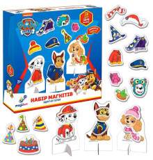гр Набір магнітів ML 4034-13 "Щенячий патруль. Вдягни героя" (24) "Magdum" 3 героя, 34 магніти, в коробці