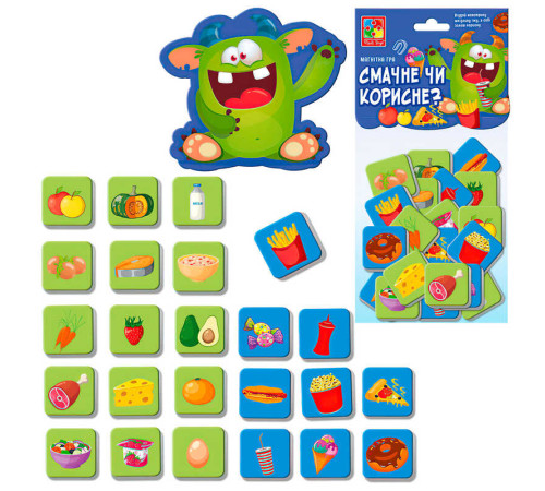 гр Гра магнітна "Смачне та корисне" (укр) VT 5900-06 (5) "Vladi Toys", 24 магніти, у пакеті гр Гра магнітна "Смачне та корисне" (укр) VT 5900-06 (5) "Vladi Toys", 24 магніти, у пакеті