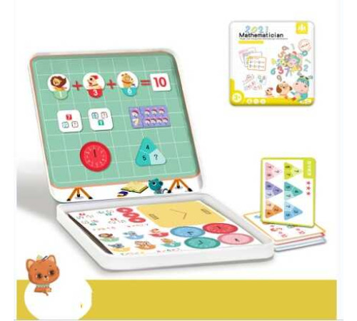 Магнітна гра С 74469 (48) “Математика”, цифри, завдання, математичні позначки, маркер “пиши-витирай”, металевий бокс в пакеті – в наличии! Купите сейчас у KAZKOVA