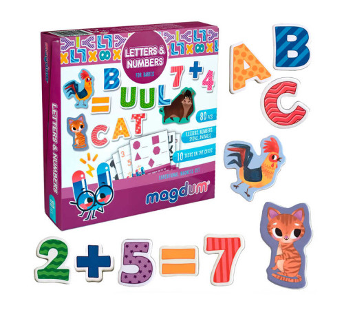 гр Магнітна гра "Letters Numbers" ML4031-09 EN (24) "Magdum", англ. мова, в коробці – в наличии! Купите сейчас у KAZKOVA