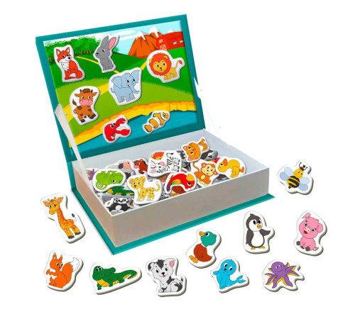 гр Набір магнітів ML4032-01 EN "Магнітна історія. Тварини" (16) "Magdum", англ.мова, 71 магніт, в коробці – в наличии! Купите сейчас у KAZKOVA