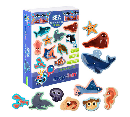 гр Набір магнітів "Sea animals" ML4031-07 EN (70) "Magdum", англ. мова – в наличии! Купите сейчас у KAZKOVA