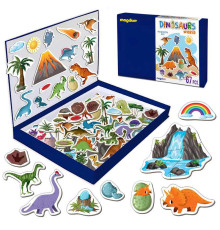 гр Набір магнітів "Світ динозаврів" ML4032-04 EN (10) "Magdum", 67 магнітів, магнітна дошка, в коробці