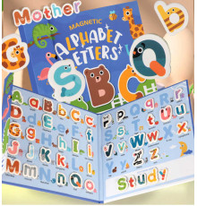 Магнітна абетка C 74056 (40) “Звірятка”, 78 елементів, англійська абетка, у плівці