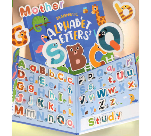 Магнітна абетка C 74056 (40) “Звірятка”, 78 елементів, англійська абетка, у плівці – в наличии! Купите сейчас у KAZKOVA