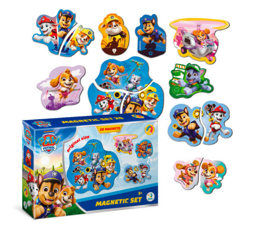 гр Набір магнітів "Paw Patrol. Щенята-рятівники" 200669 (32) "DoDo", 20 магнітів, в коробці